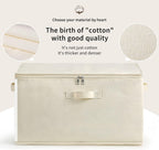 3-Pack Large Canvas Comforter Storage Bags for Clothes Sweater Clothes Organizer with Dual Zipper Three Carrying Handles for Blanket Closet Storage Container