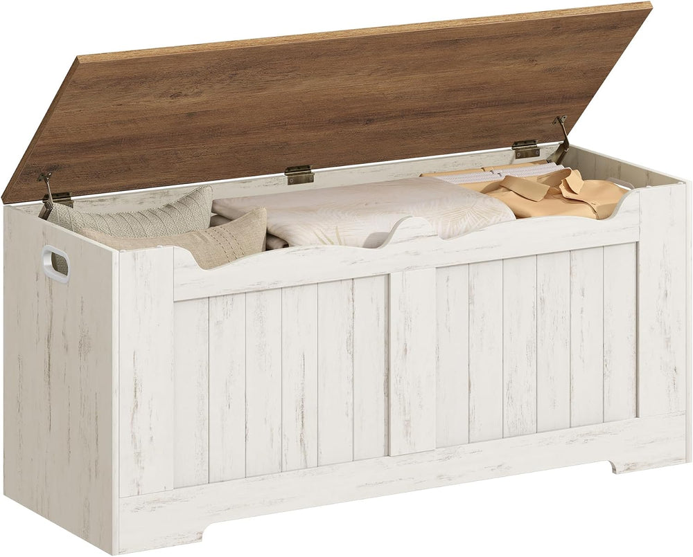 Hzuaneri 43" Farmhouse Storage Chest | 55 Gal | 330lb Seat | Retro White...