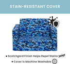 Delta Children Cozee Blue Camo Convertible Foam Chair to Lounger for Kids