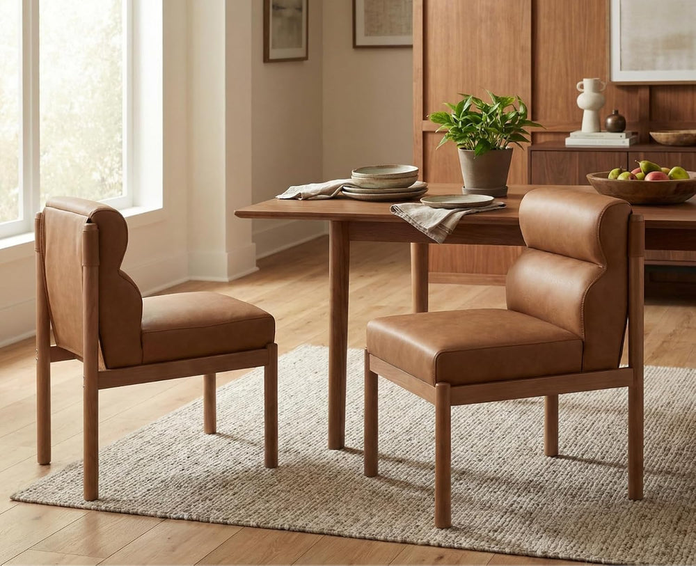 CIMOTA Modern Upholstered Dining Chairs Set of 2, Faux Leather Kitchen & ...