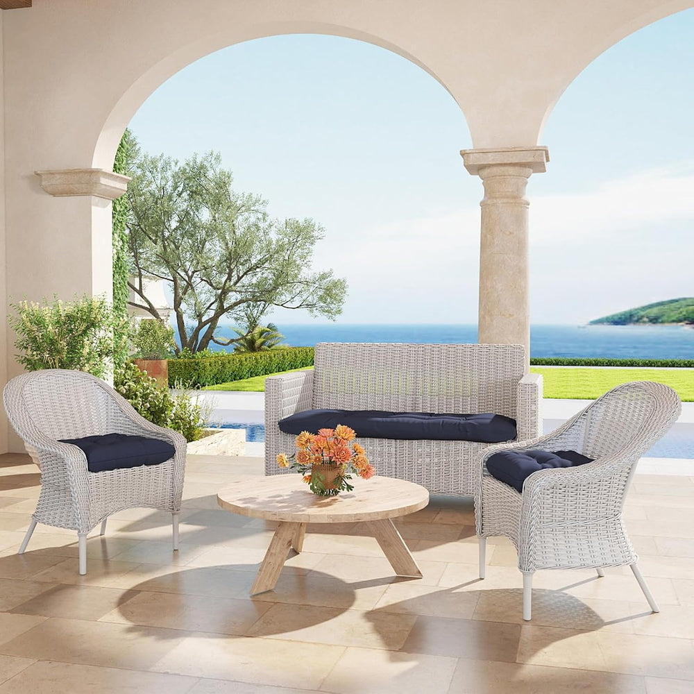 Outdoor Chair Cushions 19x19x4 Inch Set of 2, Dark Blue