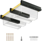 Overhead Garage Storage Rack,Garage Ceiling Storage 3 Rails Set, Overhead Storage Rack to Hold 2 Plastic Totes, Metal Ceiling Racks for Garage Storage to Free Up Floor Space, Garage Organizer System