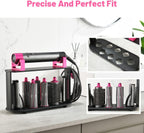 Foho Storage Holder Compatible for Dyson Airwrap Styler, 8-Holes Countertop Bracket Organizer Stand Storage Rack for Hair Curling Iron Wand Barrels Brushes Diffuser Nozzles for Home/Bedroom/Bathroom