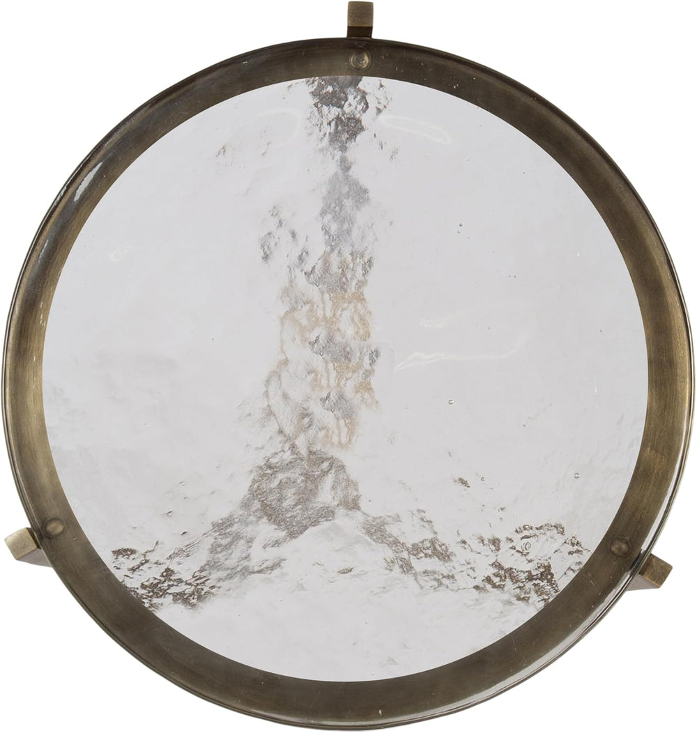 Kate and Laurel Aguilar Modern Round Side Table, 13 x 13 x 24, Clear Glass an...