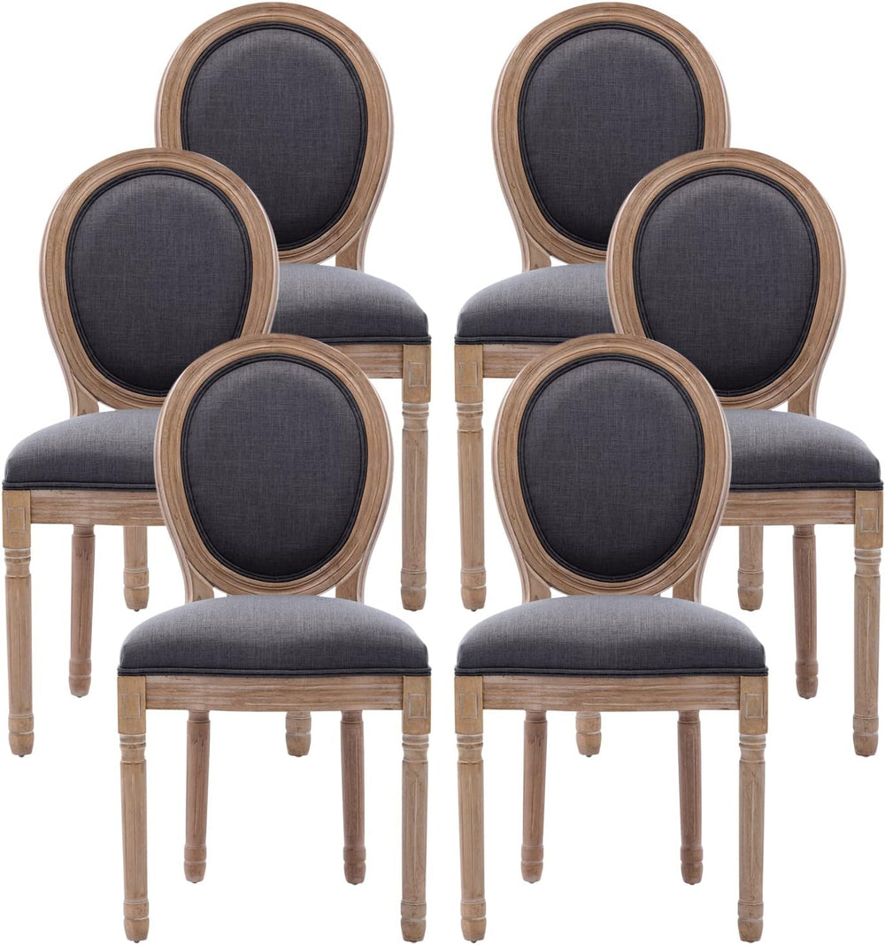 Nrizc French Country Dining Chairs Set of 6, Farmhouse Dining Chairs, Wood Ro...