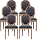 Nrizc French Country Dining Chairs Set of 6, Farmhouse Dining Chairs, Wood Round Back Dining Room Chair for Dining Room/Living Room/Bedroom