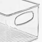 mDesign Plastic Home Closet Organizer - Basket Storage Holder Bin w/ Handles for Bedroom, Bathroom, Cabinet Shelves, Entryway, and Hallway - Holds Sweaters, Purses - Ligne Collection - 8 Pack - Clear