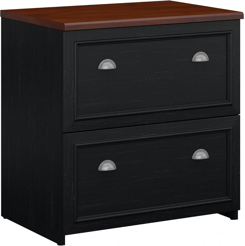 Bush Furniture Lateral File Cabinet with Antique Pewter Accents | Fairview Co...