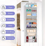 MISSLO Clear Over the Door Shoe Organizer Large Deep Pockets Hanging Shoe Rack for Closet Fit 20 Pairs Shoe Holder for Sneakers Boots Storage，Grey