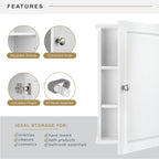 MCS 23x18 White Medicine Cabinet Organizer, Wall Mounted Bathroom Cabinet for Over-The-Toilet Storage, Bathroom Furniture & Restroom Organizer