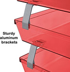 Acrimet Facility 4 Tier Letter Tray, Side Load, Letter Size/A4, Desktop File Organizer, Plastic (Clear Red)