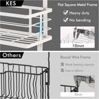 KES Ironing Board Hanger Over The Door, T-Leg Holder, for 1 3/8" Door, Metal Iron Holder White, HIR500A-WH