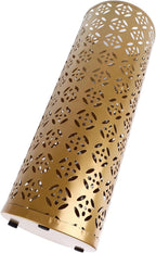 Zerodis Large Round Hollow Design Metal Umbrella Holder, Stylish Gold Finish Steel Umbrella Stand for Entryway, Home Office, and Outdoor Use (L)