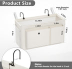 Bedside Caddy Bedside Organizer with Fixed Straps & Water Bottle Holder, Bunk Bed Caddy ideal for Home, Dorm, Hospital, Crib, Versatile Bedside Storage Solution (White)