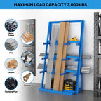 Vertical Bar Rack, 3000 Lbs Weight Capacity, Steel Bays Long Parts Storage Rack, Lumber and Metal Garage Organizer, Heavy Duty Pipe Organizer for Shop Basement