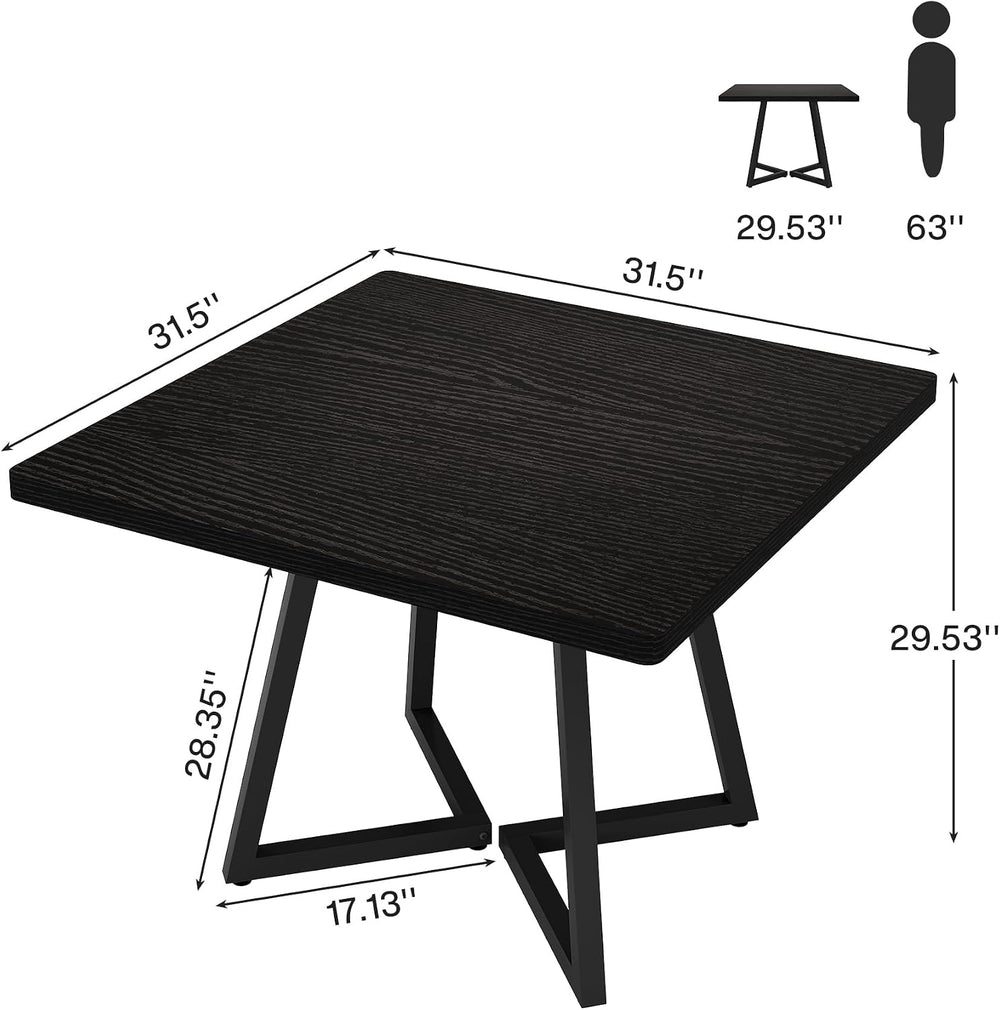 Tribesigns Square Commercial Dining Table Set of 4, 31.5" Heavy Duty Din...