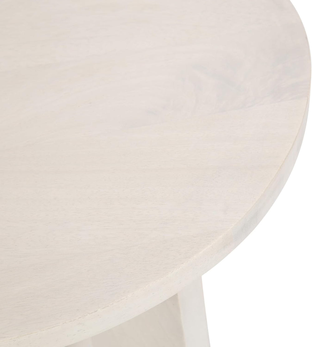Kate and Laurel Sureda Modern Wooden Oval Side Table; 20 x 16 x 22; Bleached ...