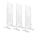 Only Hangers 2' x 6' Gridwall Panel Tower with T-Base Floorstanding Display Kit, 3-Pack White …