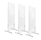 Only Hangers 2' x 6' Gridwall Panel Tower with T-Base Floorstanding Display Kit, 3-Pack White …