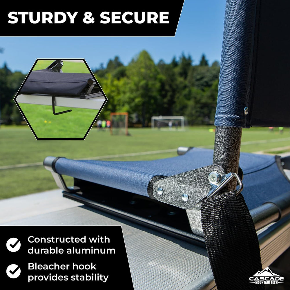 Cascade Mountain Tech Portable Folding Steel Stadium Seats for Bleachers , Gr...