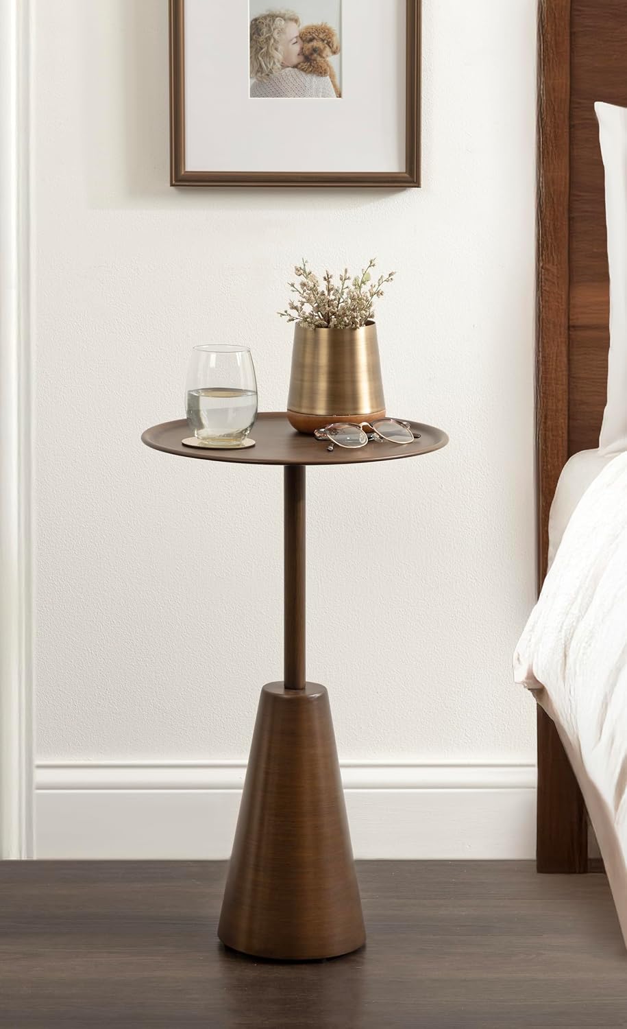 Kate and Laurel Sitara Modern Metal Circle Side Table, 14 x 14 x 24, Antique ...