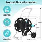 Garden Hose Reel Cart, Metal Heavy Duty Garden Hose Reel with Wheels,Portable Hose Carts Holds 50-120 feet,Hose Reel for Outdoor, Backyards, Gardens or Lawns