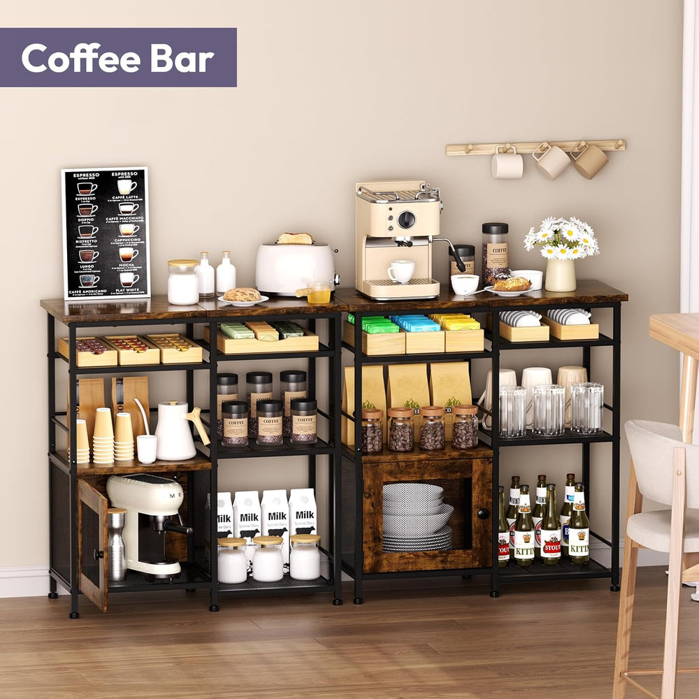 SWTYMIKI Coffee Bar Cabinet Station - Farmhouse Small Coffee Stand Station wi...