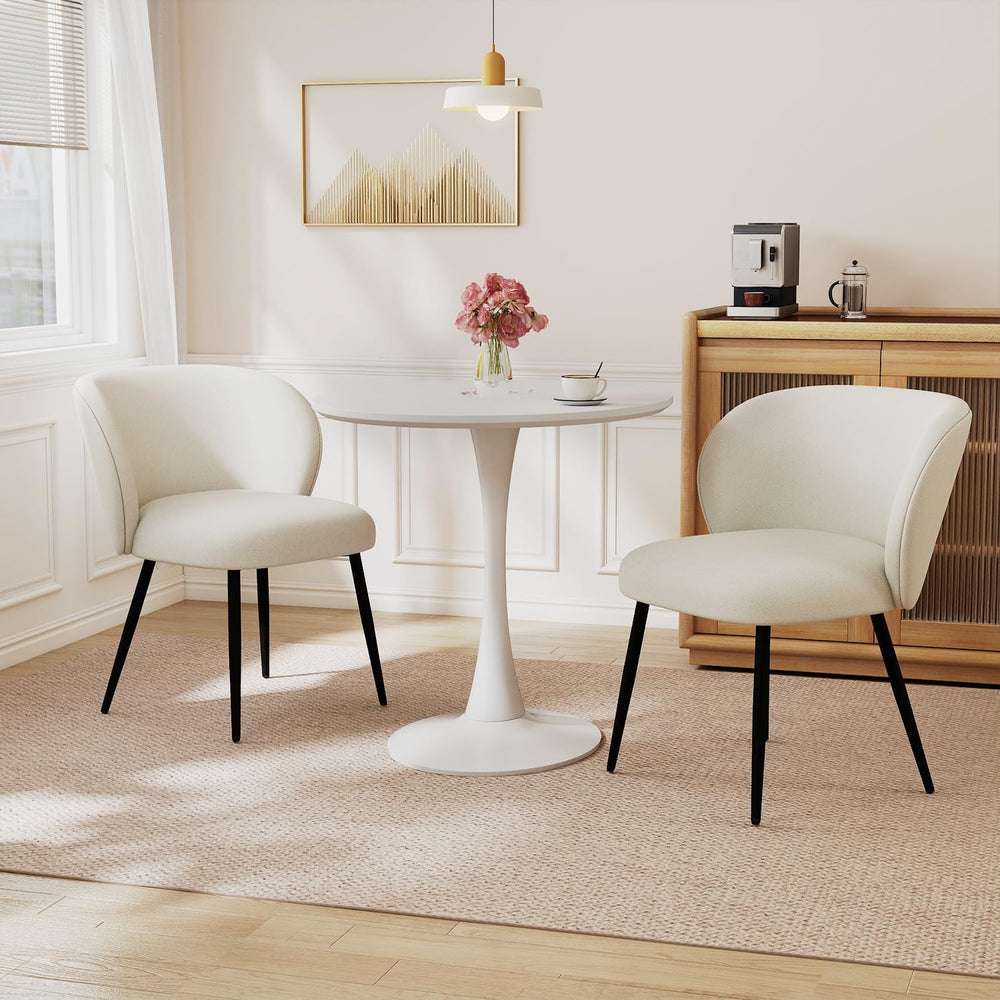 Chairs Set of 2, Upholstered Fabric Dining Room Chairs, Makeup Vanity Chair M...