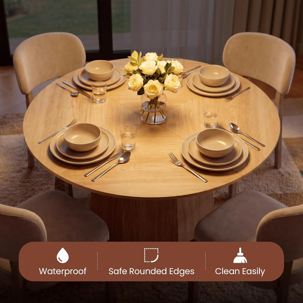 ModernMate 43 inch Round Dining Table for 4, Circle Kitchen Table with Wooden...