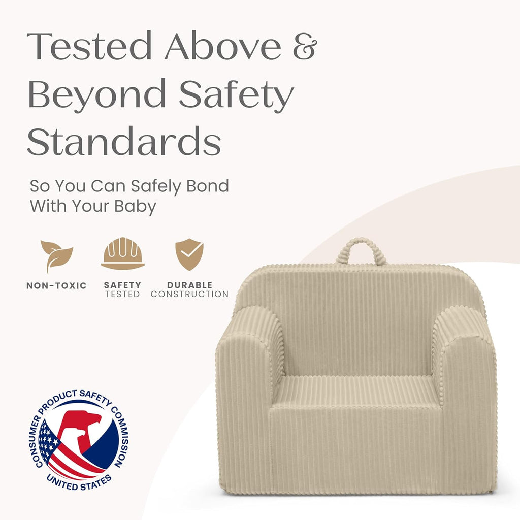 Delta Children Cozee Corduroy Foam Chair, Cream