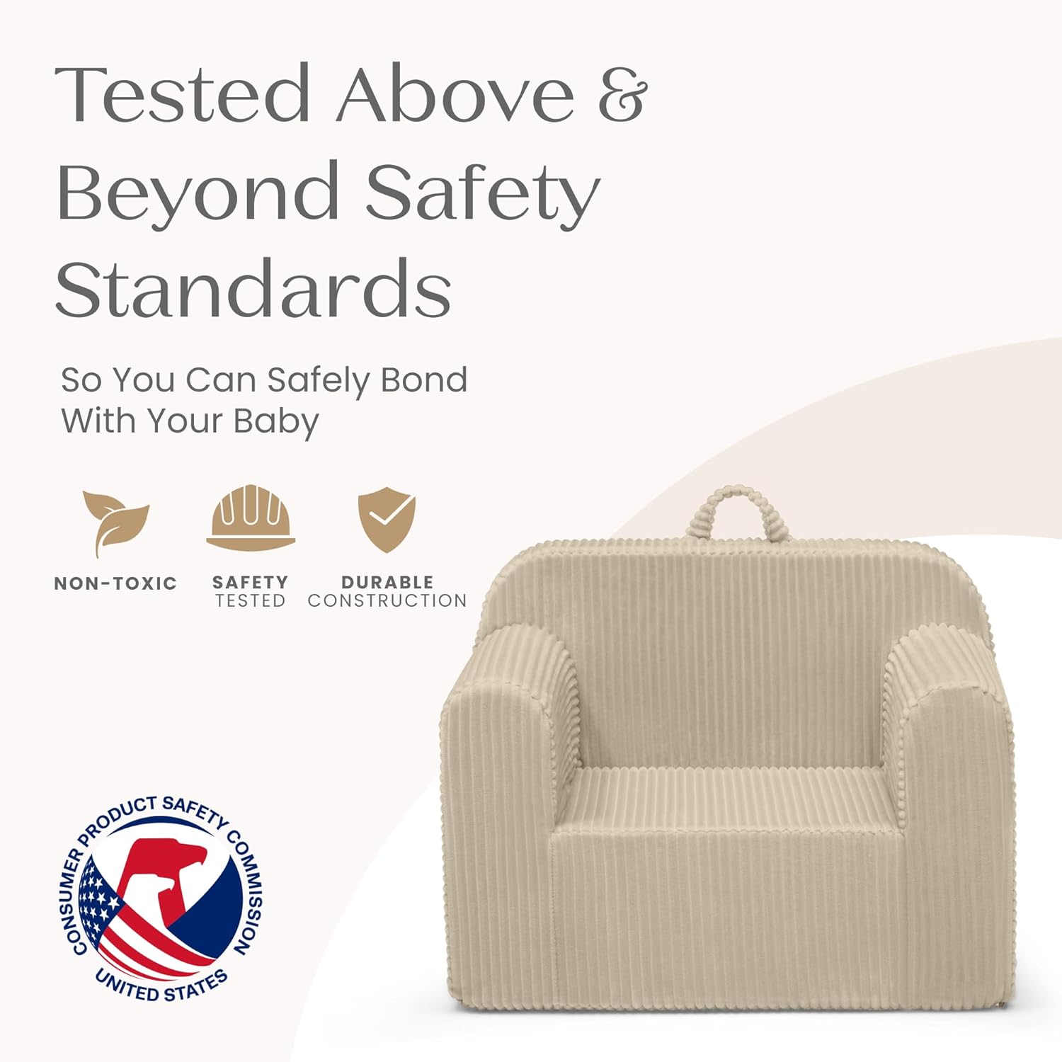 Delta Children Cozee Corduroy Foam Chair, Cream