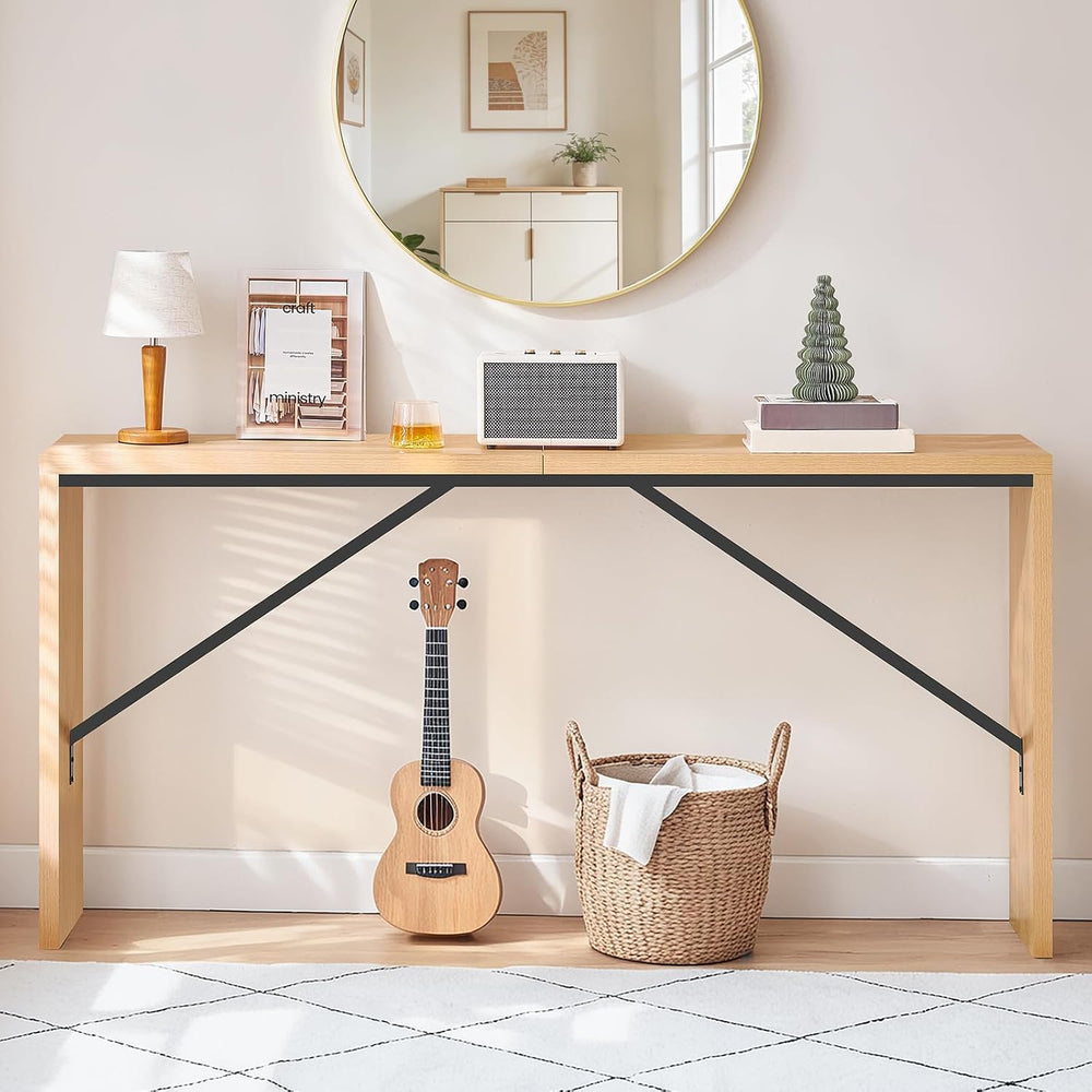 MAHANCRIS Console Table, 62.2" Long Sofa Table Behind Couch, Narrow Entr...