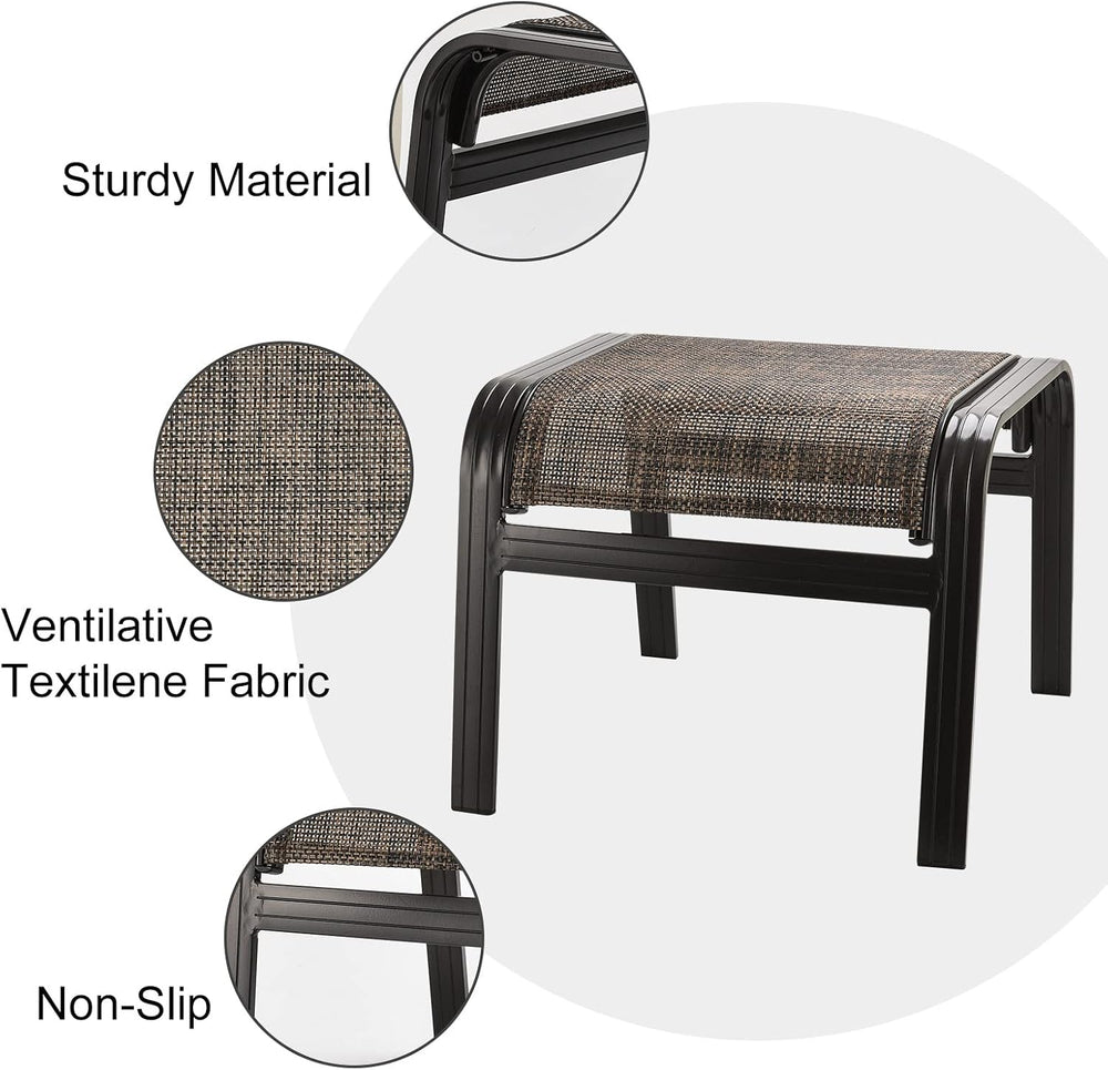 Outdoor Ottomans for Patio Footrest Metal Chairs Patio Footstools Furniture O...