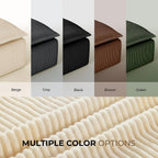 Beige Corduroy Pouf for Modular Sectional Sofa, Matching Accessory for Living Room, Bedroom and Apartment