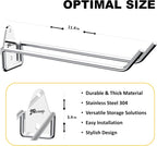 JBscoop Stainless Steel 304 Garage Hooks, Heavy Duty Organizer & Wall Mount Hanger Rack for Tools, Equipment, and More, Rust-Resistant & Durable