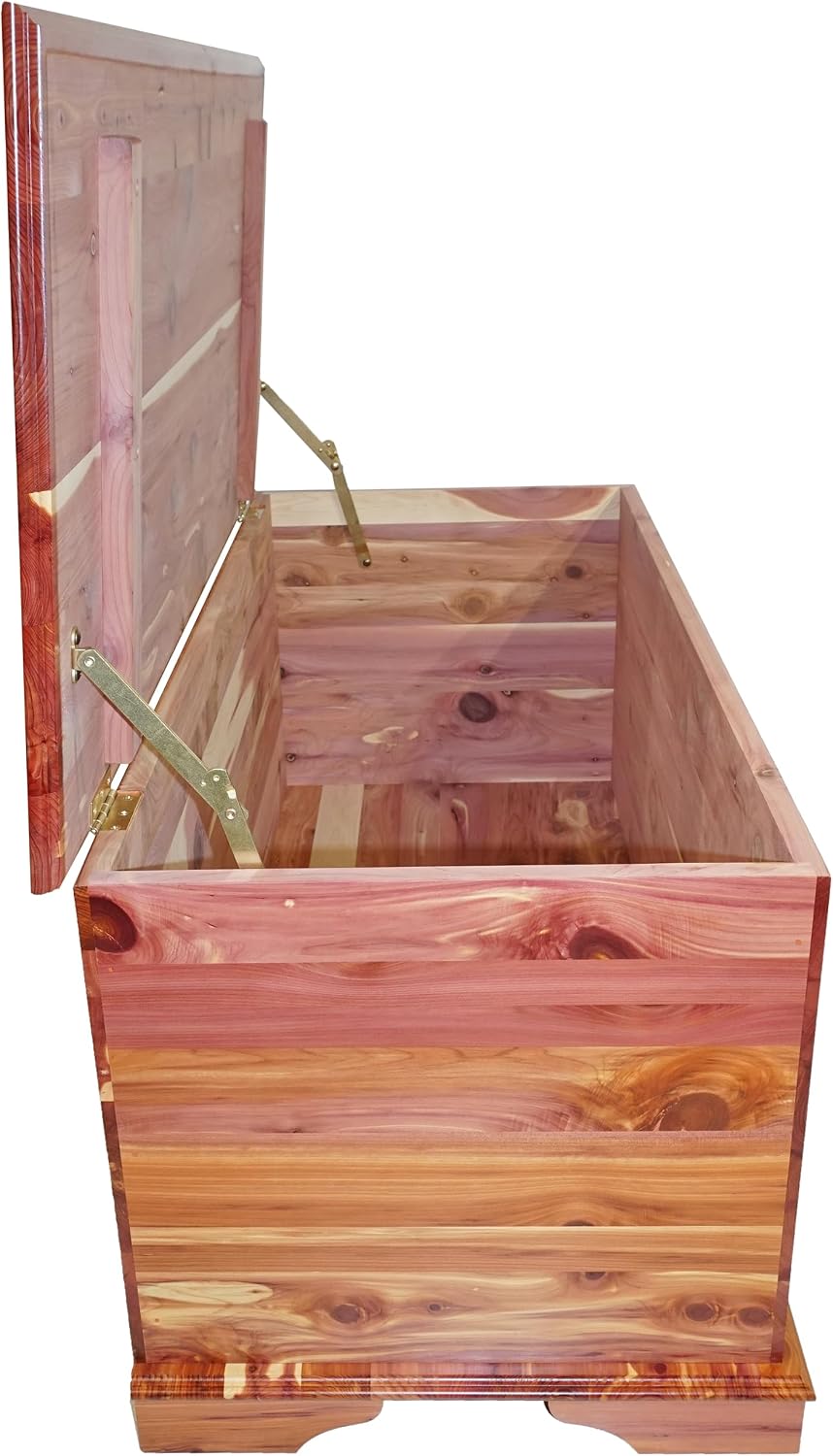 DutchCrafters Rustic Solid Wood Natural Wooden Cedar Chest, Aromatic Cedar Sc...