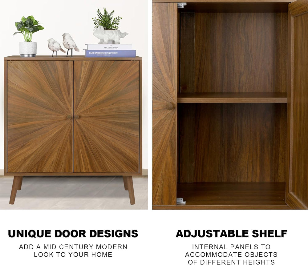 ZYBT Modern Sideboard Buffet Cabinet with Crafted Door, Mid Century Accent St...