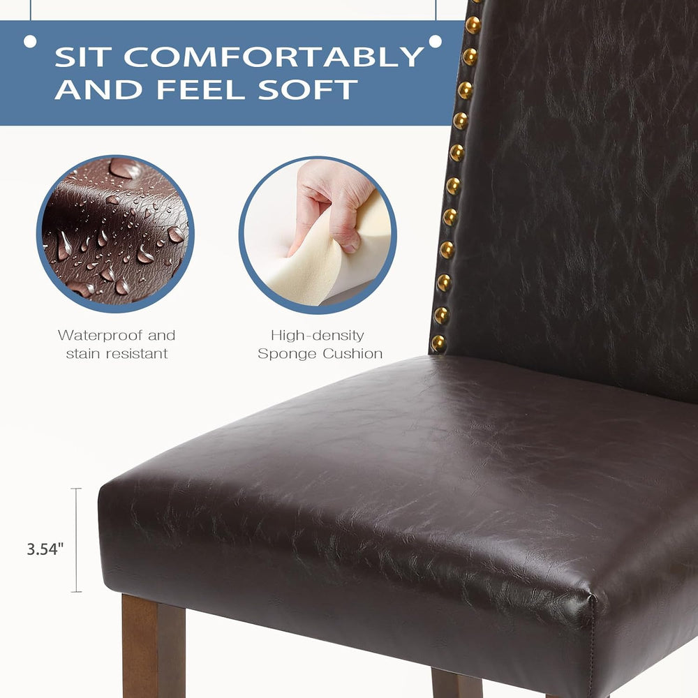 DUMOS Dining Chairs Set of 6, PU Leather Kitchen Chairs for Living Room | Uph...