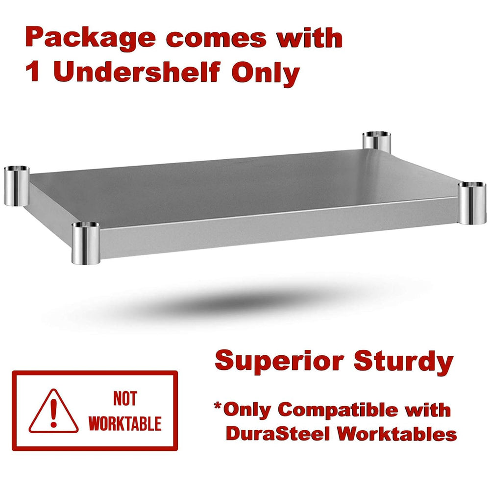 DuraSteel Galvanized Under Shelf for Work Tables - Extra Adjustable Lower She...
