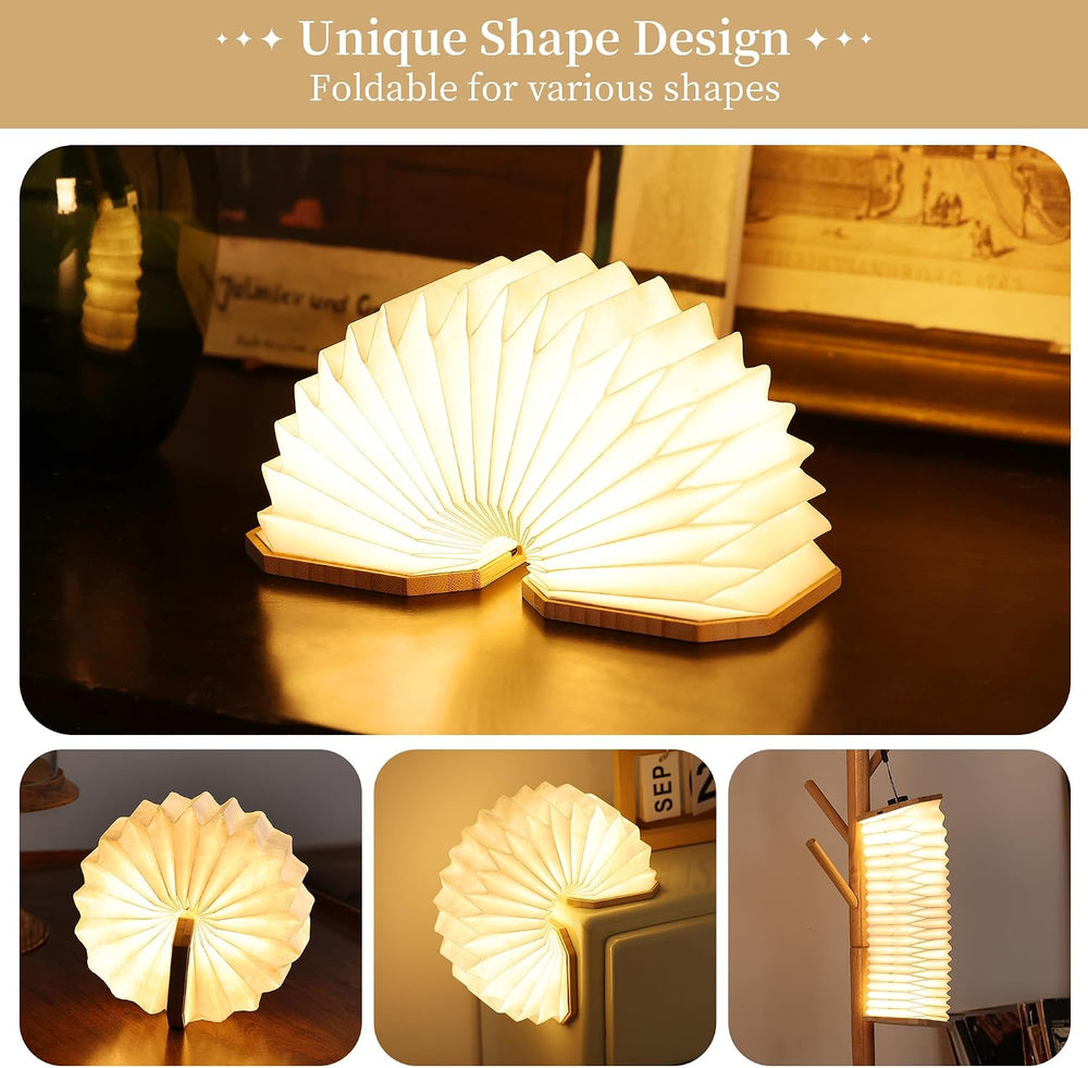 Uniwolk Paper Lamp Japanese Gifts House Warming Gifts, Book lamp 3 Colors Lig...
