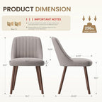 Upholstered Dining Chairs Set of 4, Modern Fabric Kitchen Chairs with Back, Wood Legs for Kitchen Dining Room Restaurant, Taupe