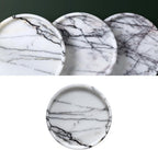 Lilac Marble Round Tray - 8 Inch Bathroom & Vanity Organizer for Jewelry, Perfume, Watches, Coasters | Makeup, Dining Table, Coffee Table Decorative Holder