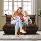 Bean Bag Chairs for Adults, Memory Foam Couch Loveseat Sofa Chair, Soft Teddy Material Cozy Comfy Reading Nook Chairs, Floor Chair for Living Room Bedroom Office(Coffee)