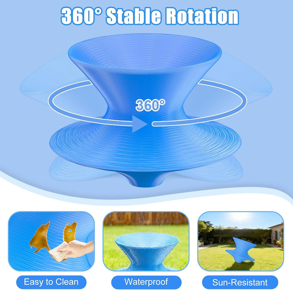 360° Rotating Gyro Chair, 24" One-Piece PE Spun Chair with Non-Slip Text...