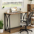 Folding Desk, 31.5" Small Desk for Bedroom, Space Saving Foldable Computer Desk for Home Office, Easy Assembly, Brown
