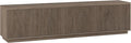 Henn&Hart Fluted TV Stand for TVs up to 85" with 2 Concealed Ribbed Storage Cabinets and Adjustable Shelves for Living Room, Family Room, or Office, Weathered Gray