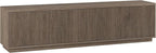 Henn&Hart Fluted TV Stand for TVs up to 85" with 2 Concealed Ribbed Storage Cabinets and Adjustable Shelves for Living Room, Family Room, or Office, Weathered Gray