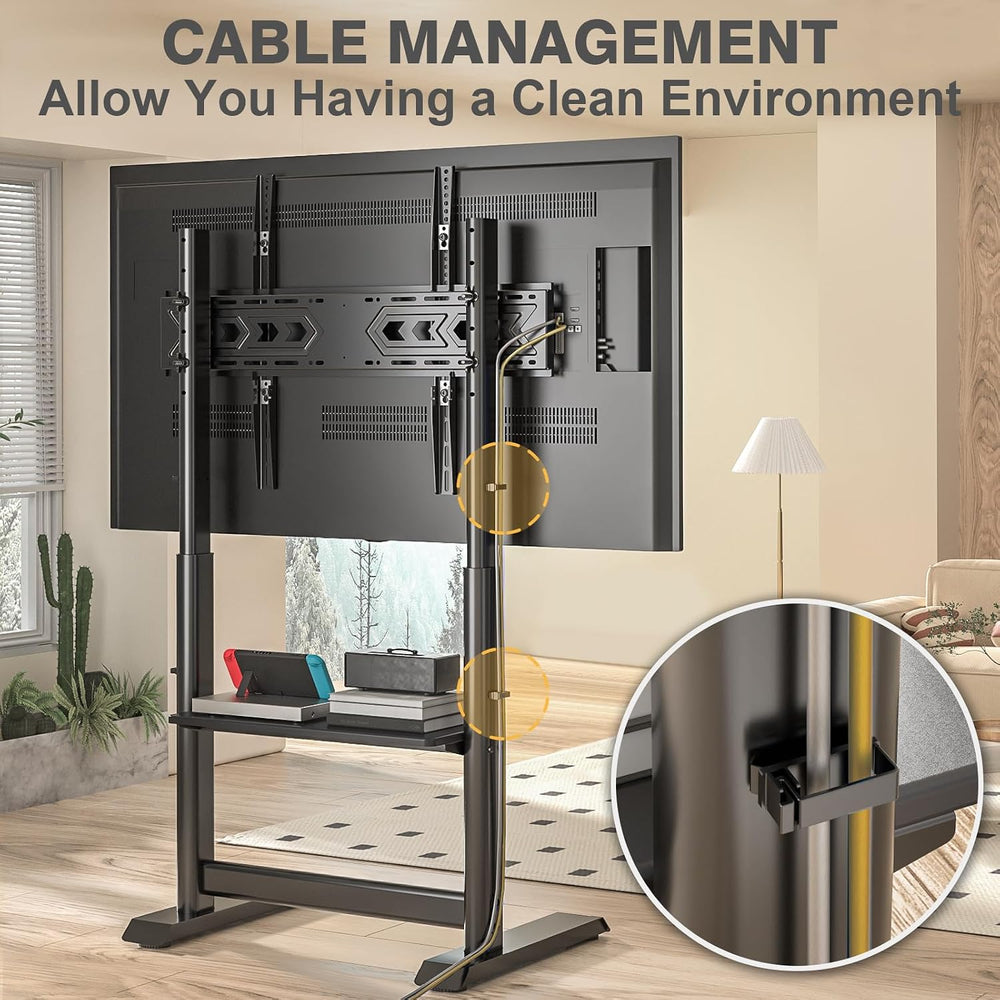 TVON Heavy Duty Floor TV Stand for 55-100 inch Large TVs up to 150 lbs | Tall...