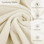 Bean Bag Chair with Ottoman, Bean Bag Sofa,Accent Chairs,Corduroy Fabric, Comfortable Reading Chairs for Living Room, Bedroom, Reading Nook,Modern Lounge Reclining Chair with Footrest (WHITE, Medium)