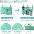 Bseash Bunk Bed Organizer, Bedside Caddy Hanging Bed Organizer Storage Bag 8 Pockets, for College Dorm Rooms Bed, Hospital Bed, Baby Bed Rails, 600D Oxford Cloth (Light Green)